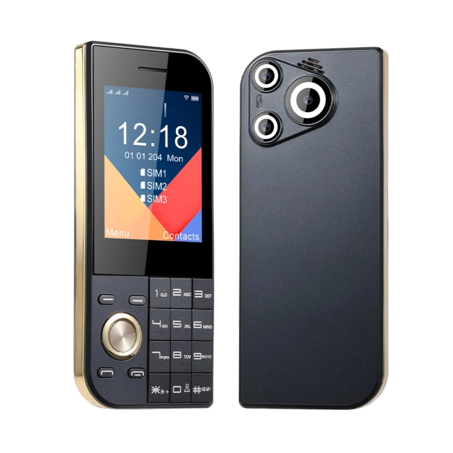 Ultra Slim Mini Size Cute Pocket Mobile Phone Big Screen Triple SIM SOS Call Speed Dial Large Button New Disign Elderly Phone