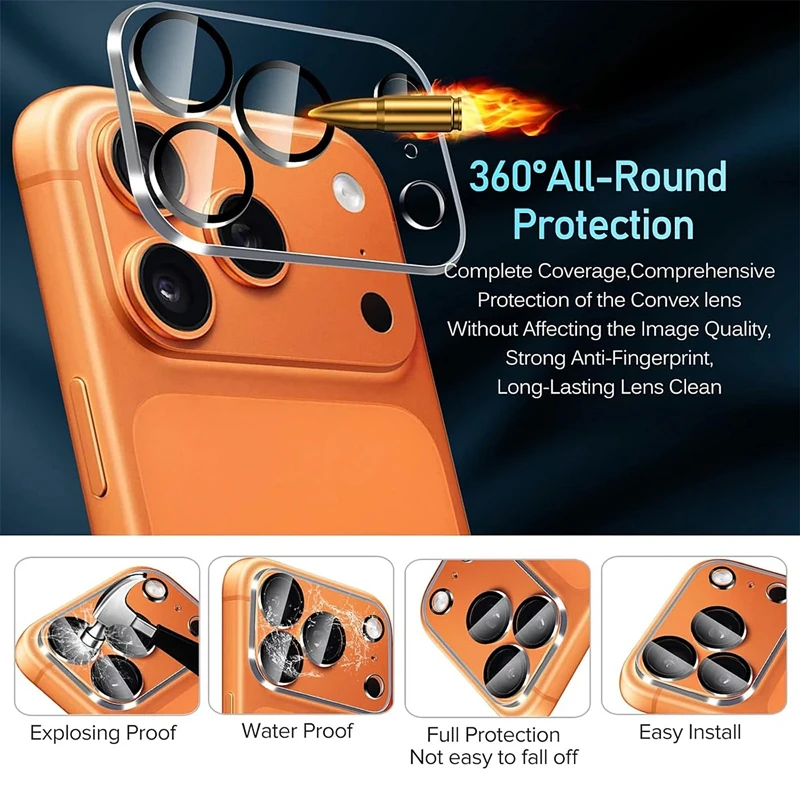 5Pcs Camera Lens Protector Glass For iPhone 15 14 13 12 11 16 17 Pro Max Mini Camera Protective Glass Film For iPhone 15 16 Plus view 2