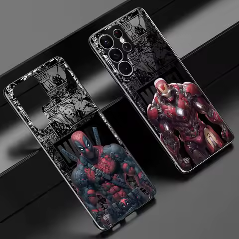 Marvel SpiderMan IronMan Case for Samsung Galaxy S23 S24 Ultra S23 FE S22 Plus S20 FE S21 S22 Transparent Clear Phone Cover