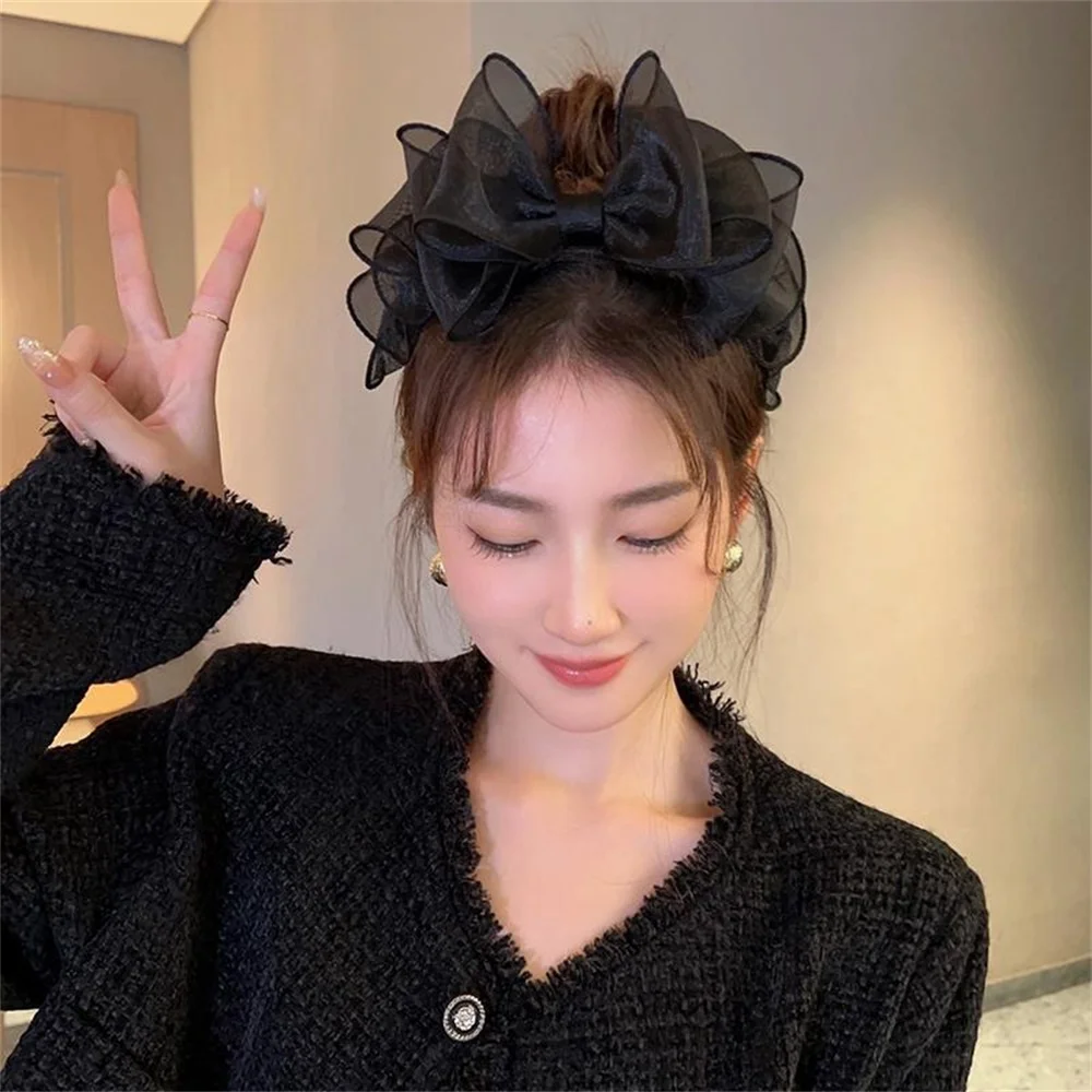 Fashion Classic Black Bow Headband for Women Femal Premium Pressure Hairband Korean Fashion Headdress Girls Hair Accessories