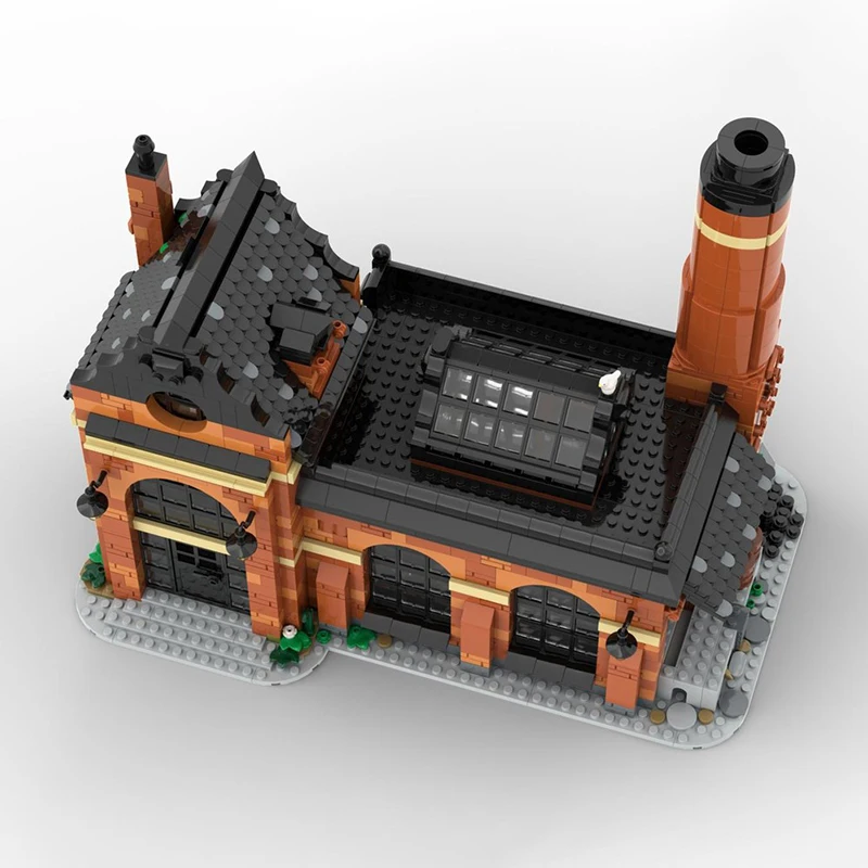 نموذج بناء المدينة Moc قوالب بناء مصنع الزجاج نموذج التكنولوجيا وحدات كتل هدايا عيد الميلاد اللعب لتقوم بها بنفسك مجموعات التجميع