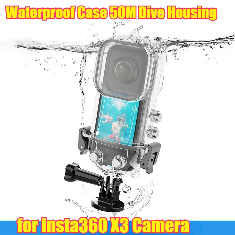 Waterproof Case 50M Dive Housing for Insta360 X3 Camera with Anti-Fog Lens Dustproof & Shockproof Design for Snorkeling Sports