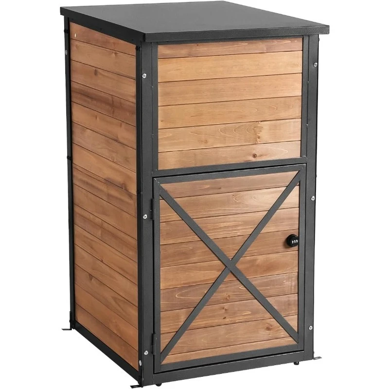 

Outdoor Package Delivery Box with Lock - Weatherproof Parcel Drop Boxes for Porch, Anti-Theft Design, Wood-Grain Decorative Mail