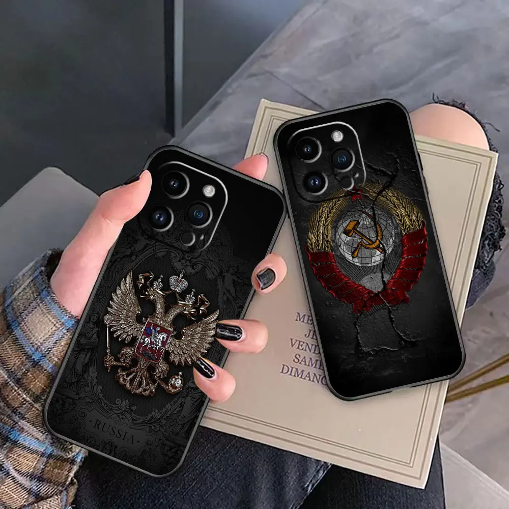 Flag logo of the Russian double headed eagle Phone Case For iphone 15 14 13 12 11 Pro XS Max Mini X SE APPLE 16 8 7 Plus Case