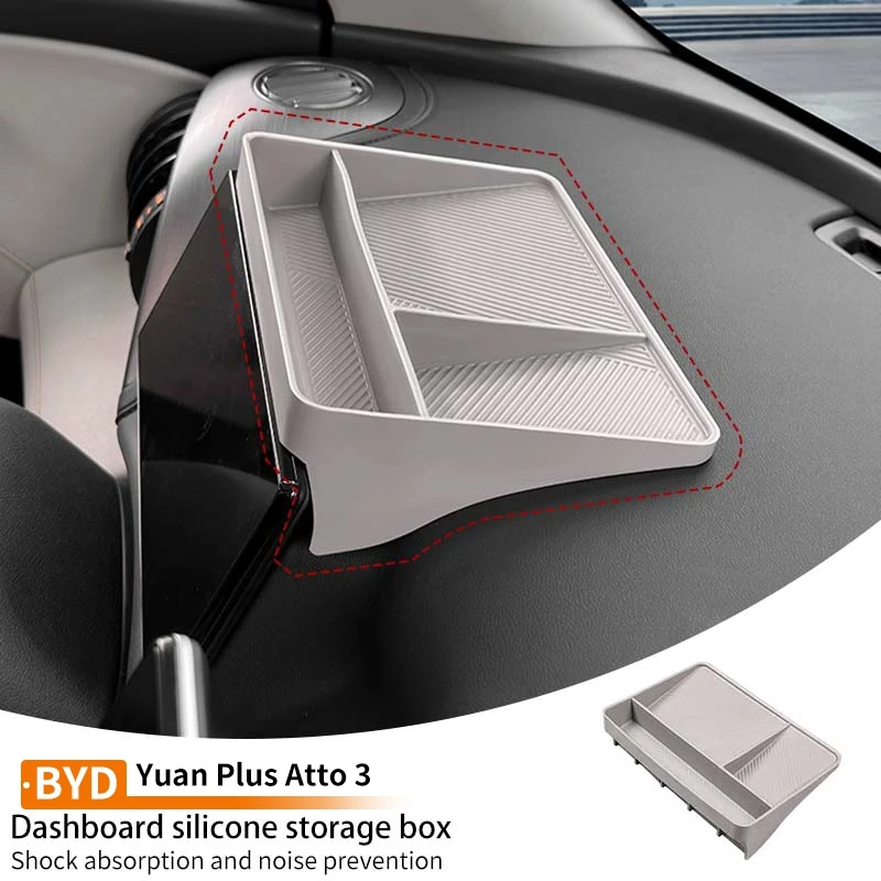 

Car Dashboard Silicone Storage Box Waterproof Organizer Case Scratch Dirt-resistant Interior For Byd Yuan Plus Atto 3 2022-2025