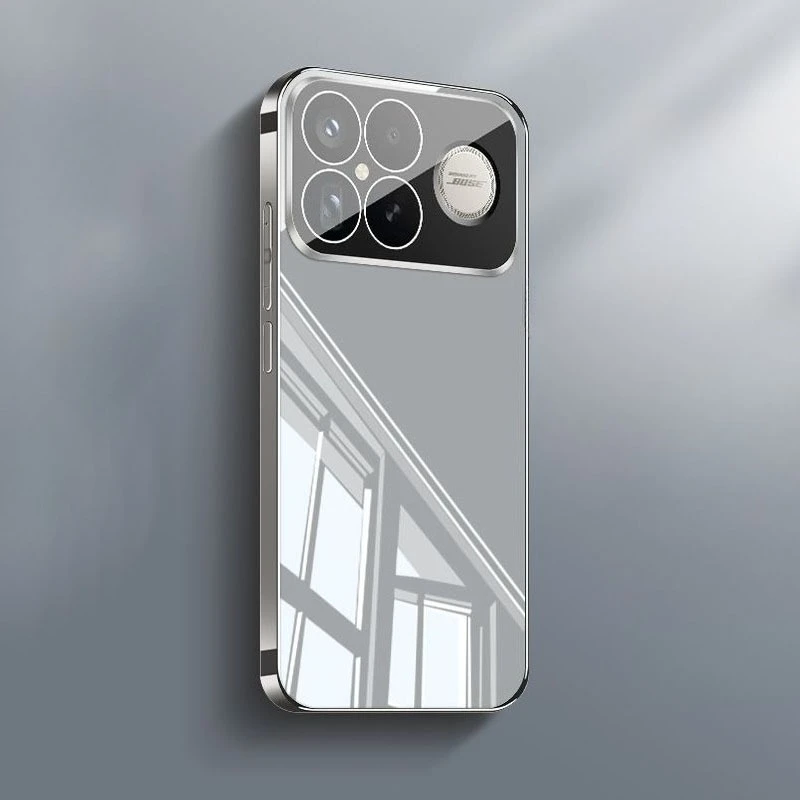 

For Xiaomi Redmi K90 Pro Max Electroplating Glass Phone Case for RedmiK90 K90promax Silicone Edge Soft Shell Protective Cover