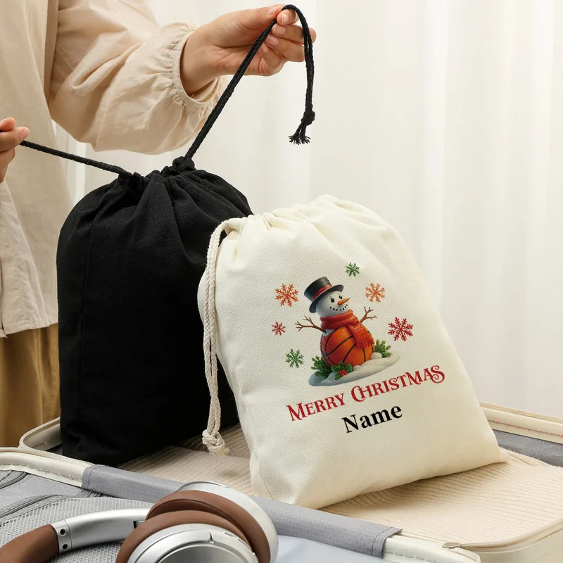 Borsa personalizzata con coulisse beige da calcio Nome personalizzato Regali di Natale di Natale Regalo sportivo per madre, sorella, fidanzata