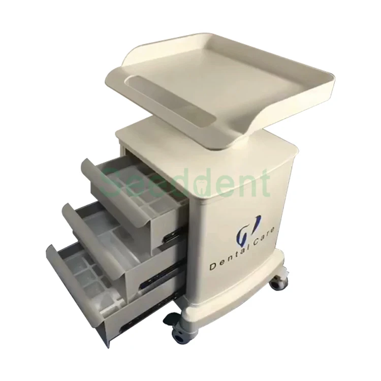 

SE-Q043 Dental Plastic Tool Cart / Dental Mobile Cabinet with 3 Drawers