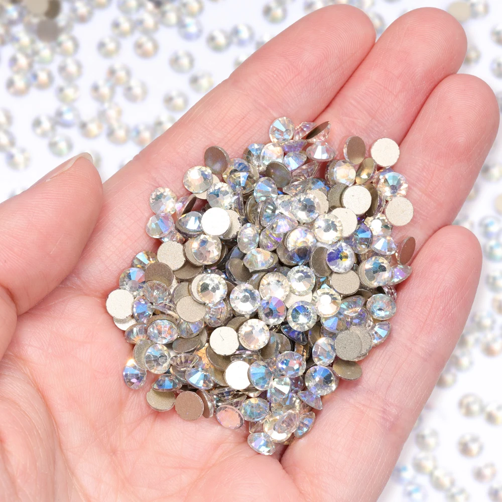 QIIY SS4-SS30 Crystal FlatBack Non Hotfix Glitter Rhinestone For Bags Nails Art Fabric Garment Decoration DIY
