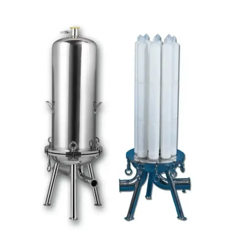 Stainless Steel 304 316L Five Cartridge 40'' Filter Housing with 10000L Flow Rate Sugarcane Juice Filter Purification Food Grade