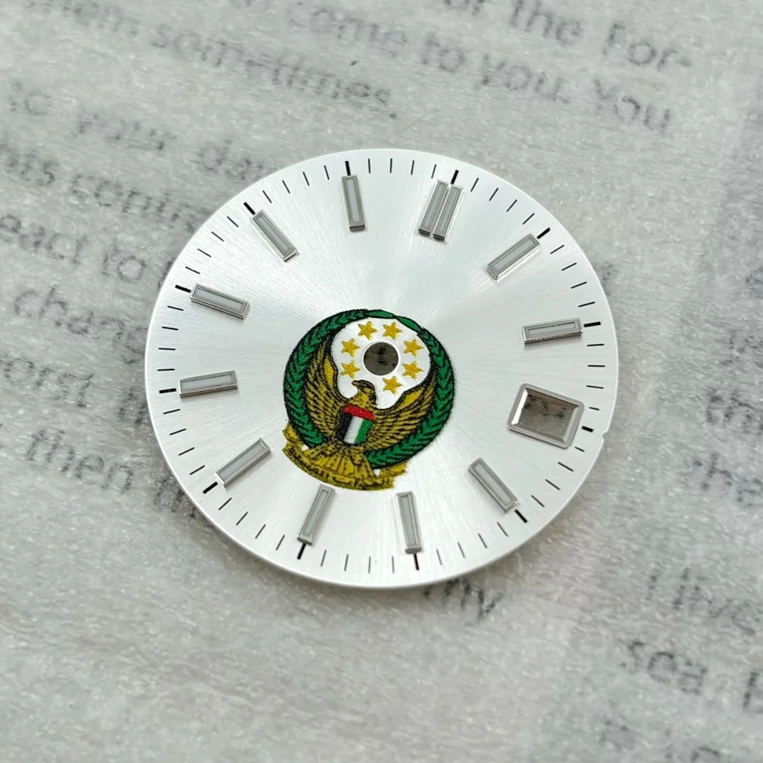 Циферблат NH35 с зеленым свечением, S-циферблат с узором солнца, 28,5 мм, подходит для модификации часового механизма NH35 NH36, аксессуары