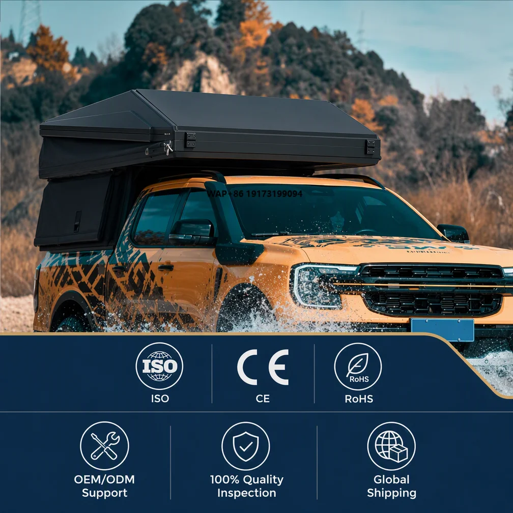 Automatic Hydraulic Roof Top Tent 2-3 Person Hard Shell Car Tent for Pickup Truck