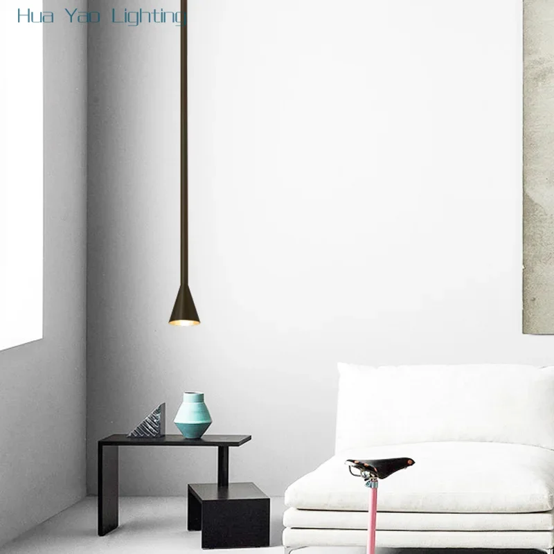Minimalist Postmodern Bedroom Headboard Pendant Light Black/Gold Nordic Designer Pendant Lamp Bar Counter Sofa Side Fixture