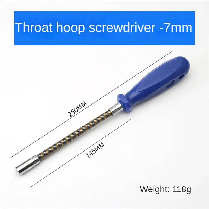 7mm Flexible Hex Screwdriver 90 Degree Bendable Nutdriver Hex Socket Hose Clamp Screw Driver Hand Tools for Car RepairJAS