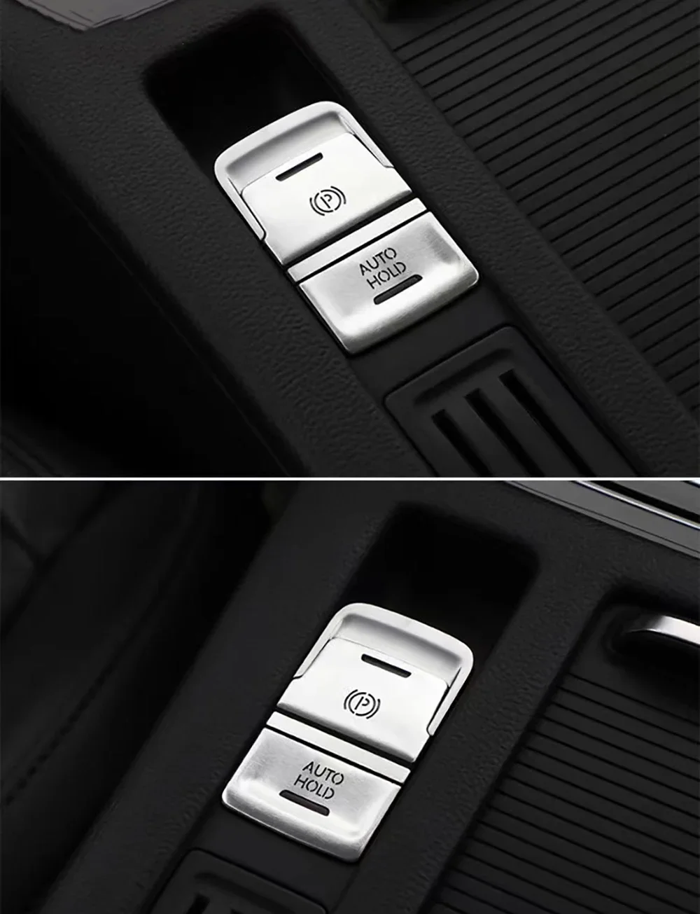 3-teiliges Set für VW Golf 7 7.5 MK7 AT 2015-2019 Auto Handbremshebel Auto Hold P Schalter Knopf Aufkleber Abdeckung Zierleiste Schutz Zubehör – Detail 4