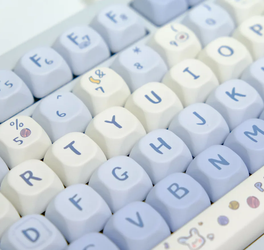 132-key Creamy Puppy PBT Keycap Dye-Sublimation, MOA Profile Contour，Compatible with MX for  Keyboard Fit 61/64/68/87/96/104/108
