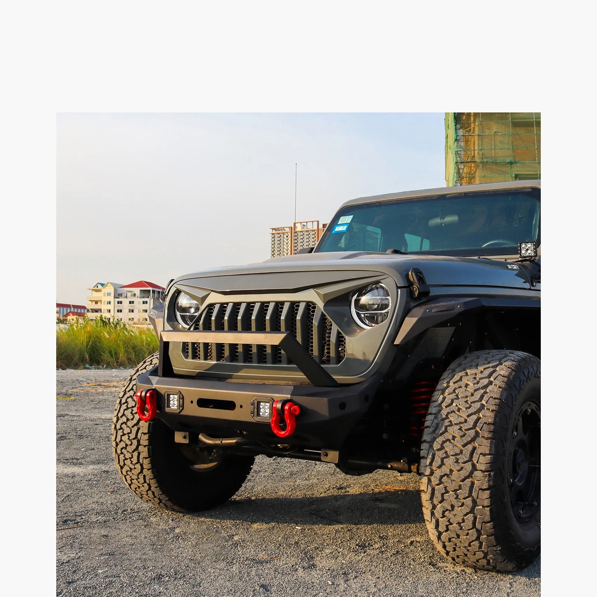 

Maiker Hot Sale Front Bumper With Sensor Holes Without Light For Jeep Wrangler JL 2018+ Car Bumper Accessories Offraod