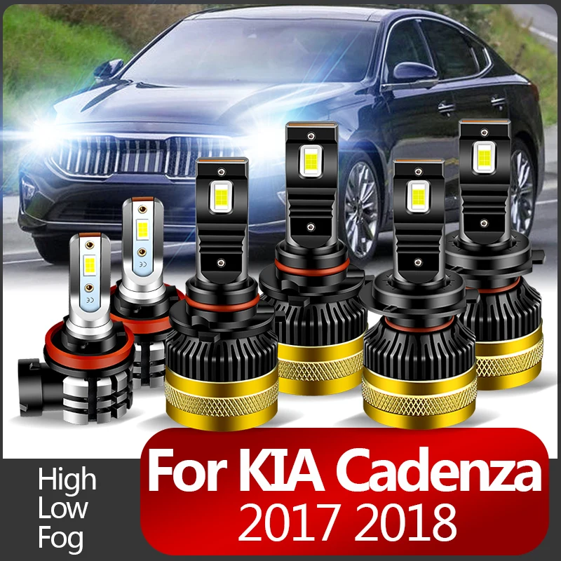 

2 шт. 30000LM для Kia Cadenza 2017 2018 автомобильные светодиодные фары 9005 дальнего света H7 ближнего света H11 противотуманные фары высокого качества Canbus
