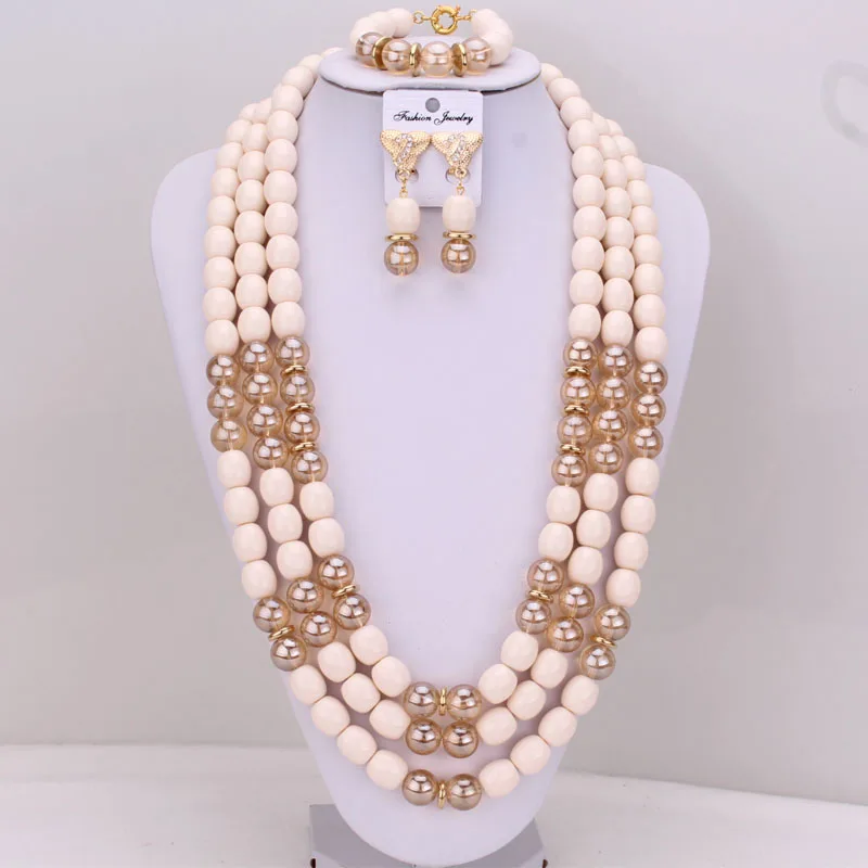 

32 inches Artificail Coral Beads Jewellery Sets For African Woman Bridal Wedding Jewelry Store 2025