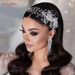 YouLasaupoudrer-Bande de Sauna de Mariage à Fleurs en Alliage avec Peigne, Perles Élégantes, Pièce de Sauna de Mariée, Vêtements de Sauna pour Bol et Femmes, Bijoux de Cheveux pour Patients, user ins, 511