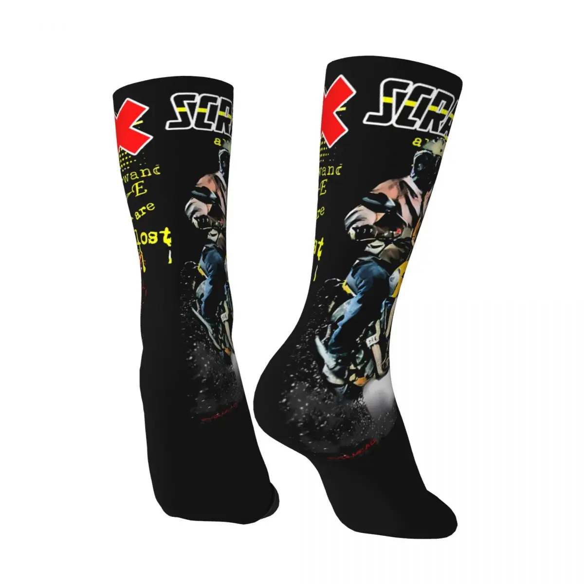 Calcetines Crazy divertidos para hombre, calcetín de compresión informal con estampado de patrón sin costuras, Harajuku, Scrambler X, Super Hip Hop