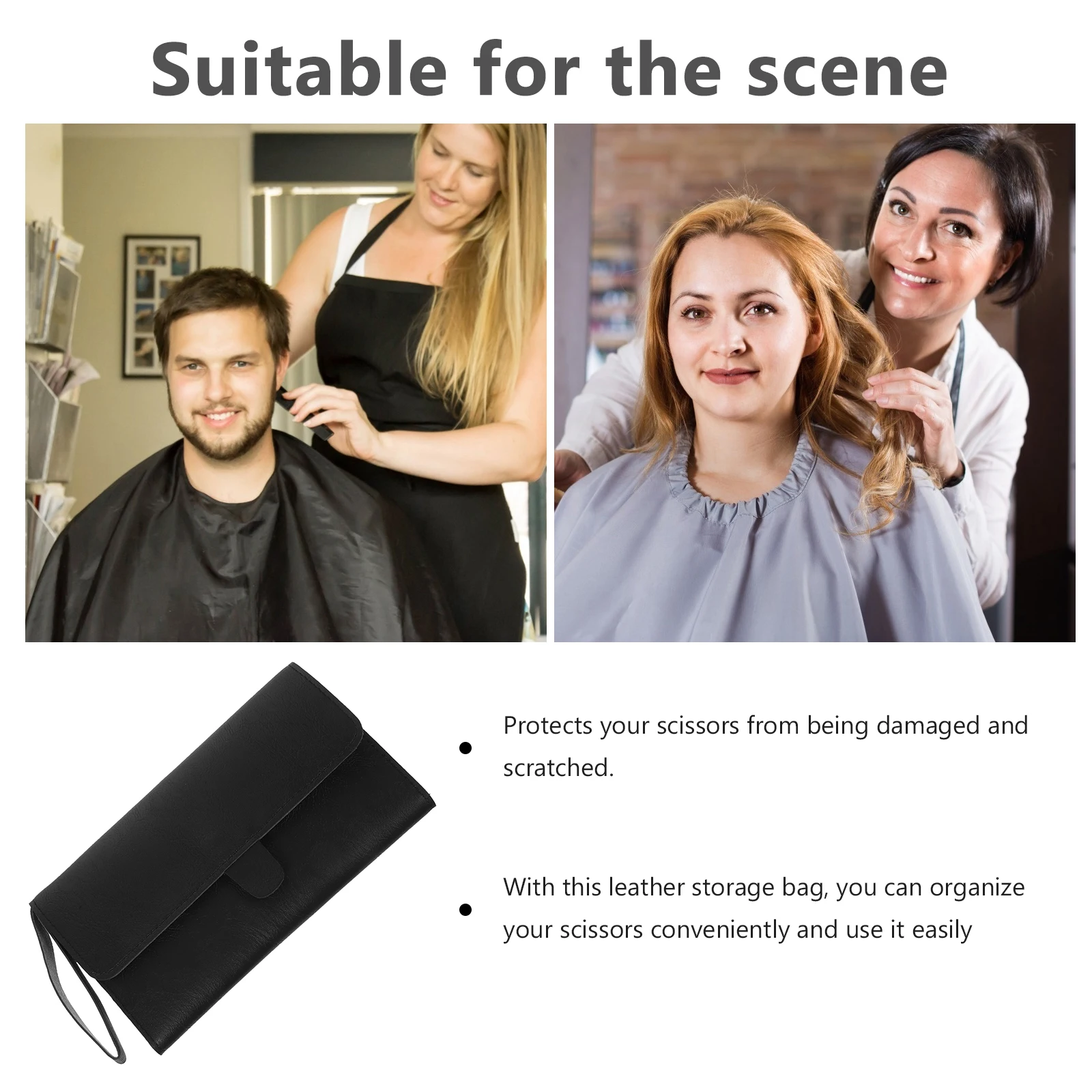 

Hairdressing Tool Bag Scissors Case Black Salon Embroidery Holder Stylists Lightweight Compact Practical Hair Cutting