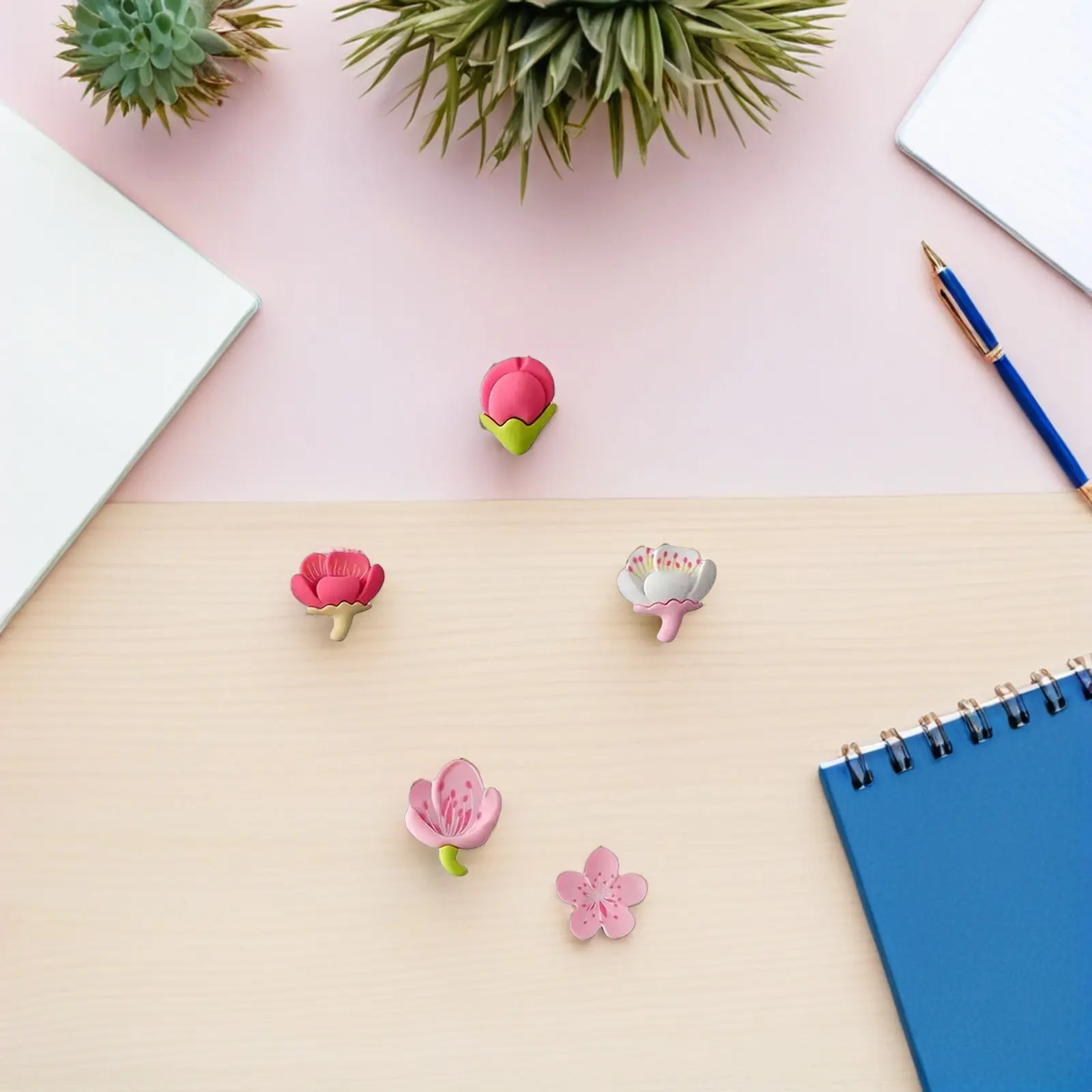 

48Pcs Cherry Blossom Flower Push Pins Decorative Thumbtacks for Bulletin Board Corkboard Wall Hangings Office Classroom Maps