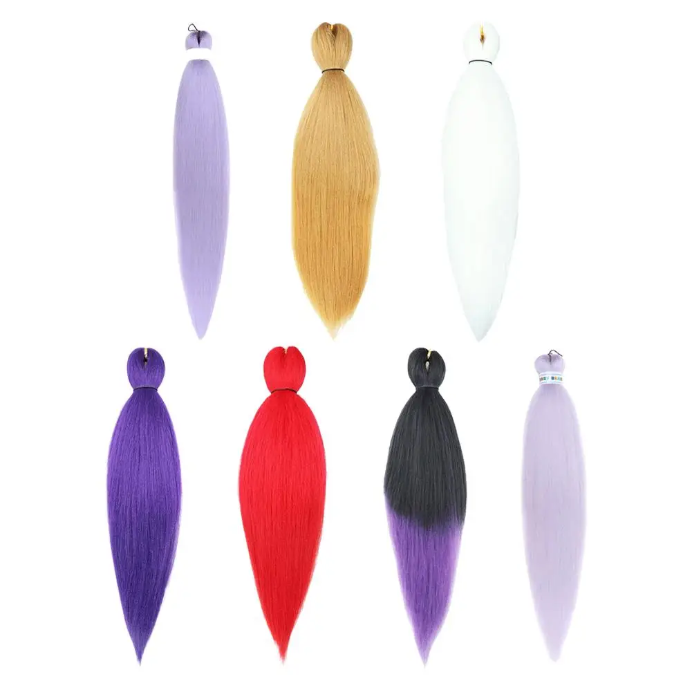 7 Colors Braiding Hair Pre Stretched Kanekalon Braiding Hair Extension Colored Synthetic Fake Hair for Braiding