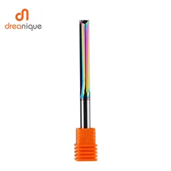 Dreanique 1pc 3.175 4 6 8mm Shank DLC Coatting 2 Flutes Carbide Straight Flute End Mill Bit Milling Tool Slot Milling Cutter