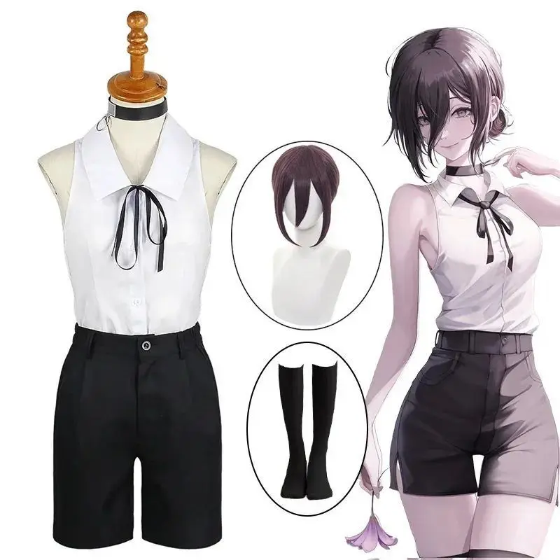 أزياء المنشار رجل ريز التأثيرية للنساء بوم الشيطان الزي مجموعة كاملة من مزيج القطن أنيمي فستان شخصية حفلة الهالوين