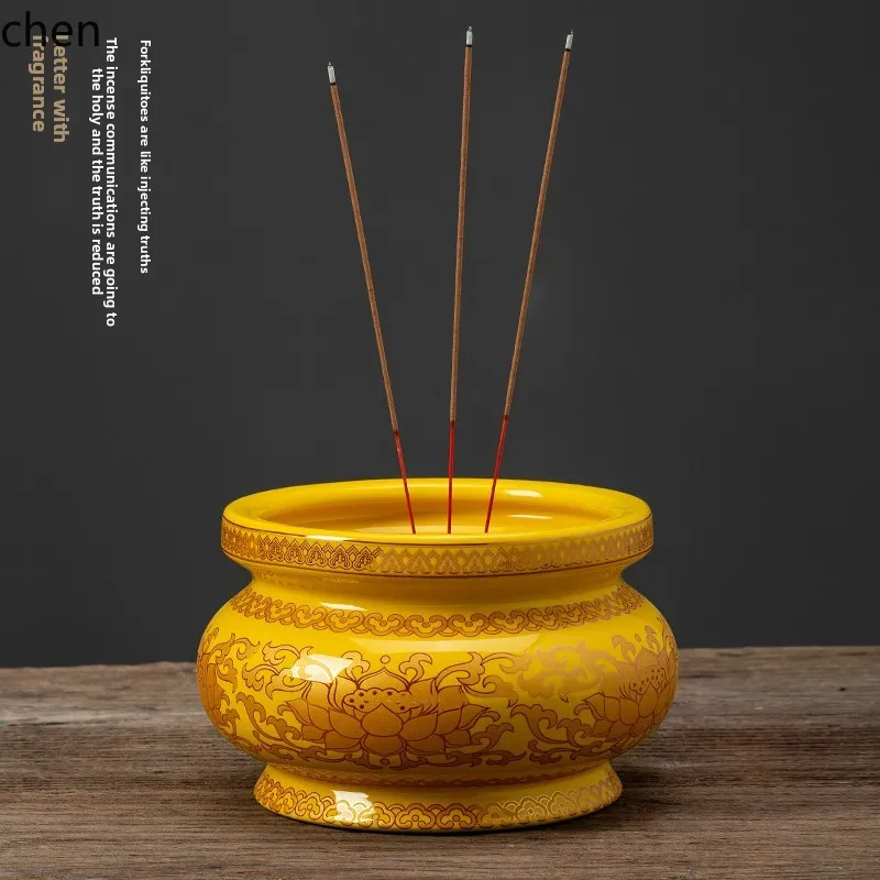 

QZT Buddhist Utensils Ceramic Incense Burner Household Incense Bowl
