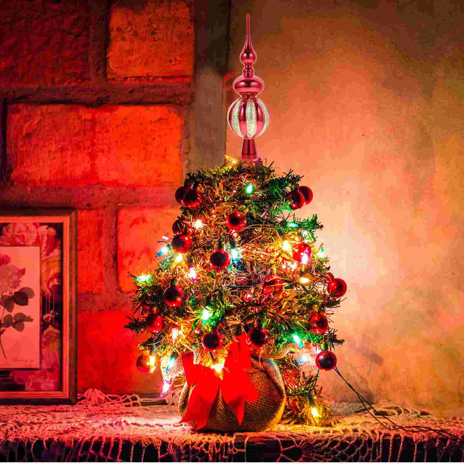 Árbol de Navidad estrella superior plástico galvanizado calabaza decoración accesorios adornos de Navidad decoraciones suministros para fiestas