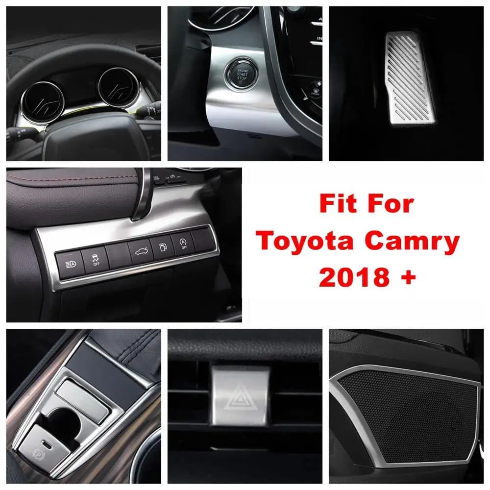 

Door Speaker Head Light Warning Lamp Foot Rest Pedal Start Stop Button Cover Trim Accessories For Toyota Camry XV70 2018 - 2023