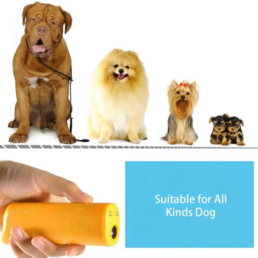 2/1PCS 3 In 1 Pet Dog Repeller Anti Barking Device Ultrasonic Dog Repeller Stop Bark Control Training Supplies With Light