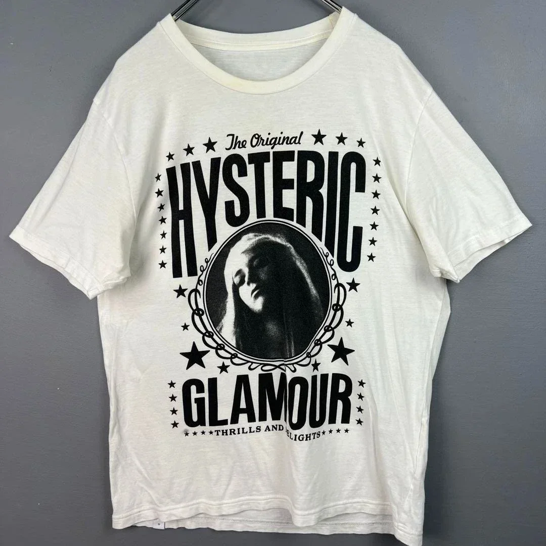 Hysteric Glamour 90s ريترو ستايل الفحم إعادة طباعة تي شيرت للرجال والنساء الجرافيك قصيرة الأكمام قميص للجنسين المرأة الصيف