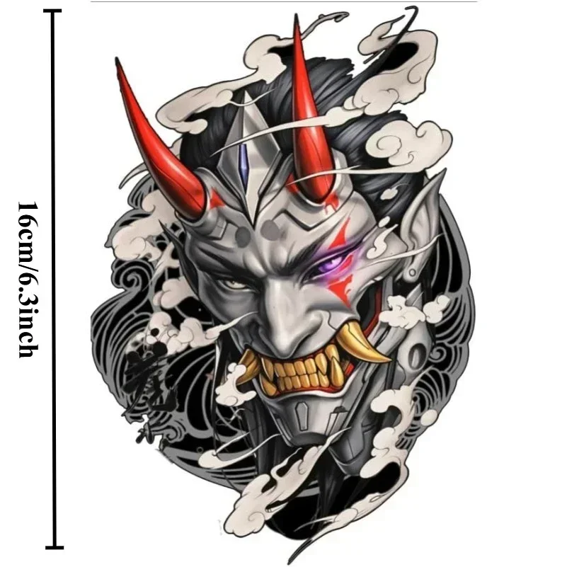 Red Hannya Mask Japanese Sticker 1PC Waterproof UV Resistant Vinyl Decal for Car Helmet Laptop Bottle Phone Window Decor
