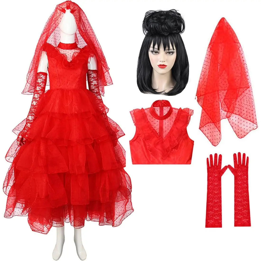 

Lydia Deetz Costume Girls Beetle of Juice Costume Lydia Dress Ghost Bride Costume Halloween Cosplay Costume Outfits