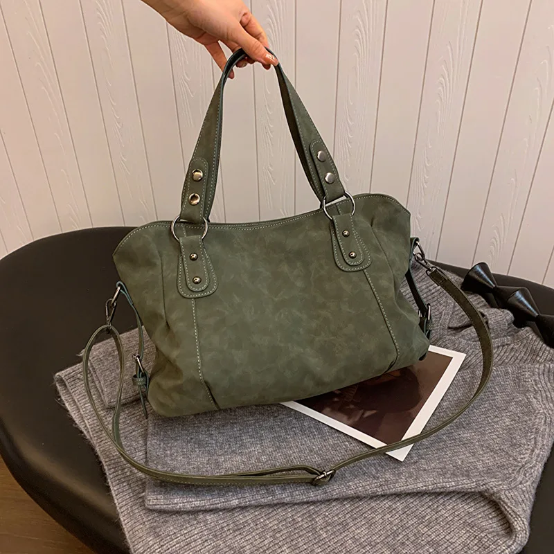 Large capacity tote bag 2024 new women's bag versatile crossbody bag frosted solid color single shoulder armpit bag hand bag vip