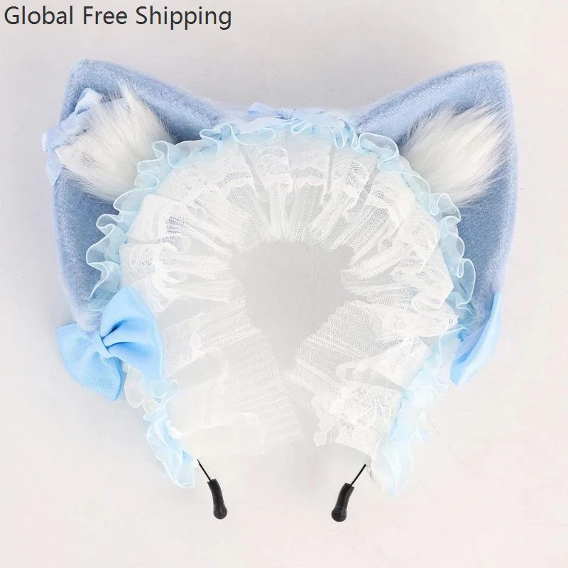 Halloween rendas orelhas de gato bandana bonito meninas artesanal orelhas animais lolita arco bandana adereços em quadrinhos cosplay anime animal orelha 2025