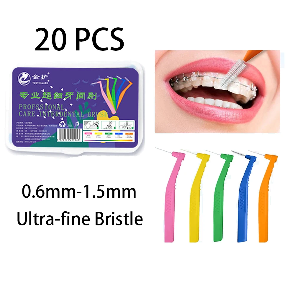 20Pcs Orthodontics Braces Interdental Oral Care Tools Tooth Mini Toothbrush Removes Food And Plaque Gap Cleaning Brush