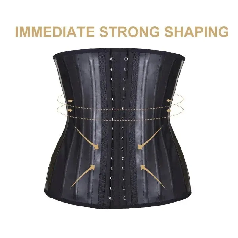 Latex Waist Trainer Women Binders And Shapers Corset Modeling Strap Body Shaper Colombian Girdles Slimming Belt 25 Steel Bones