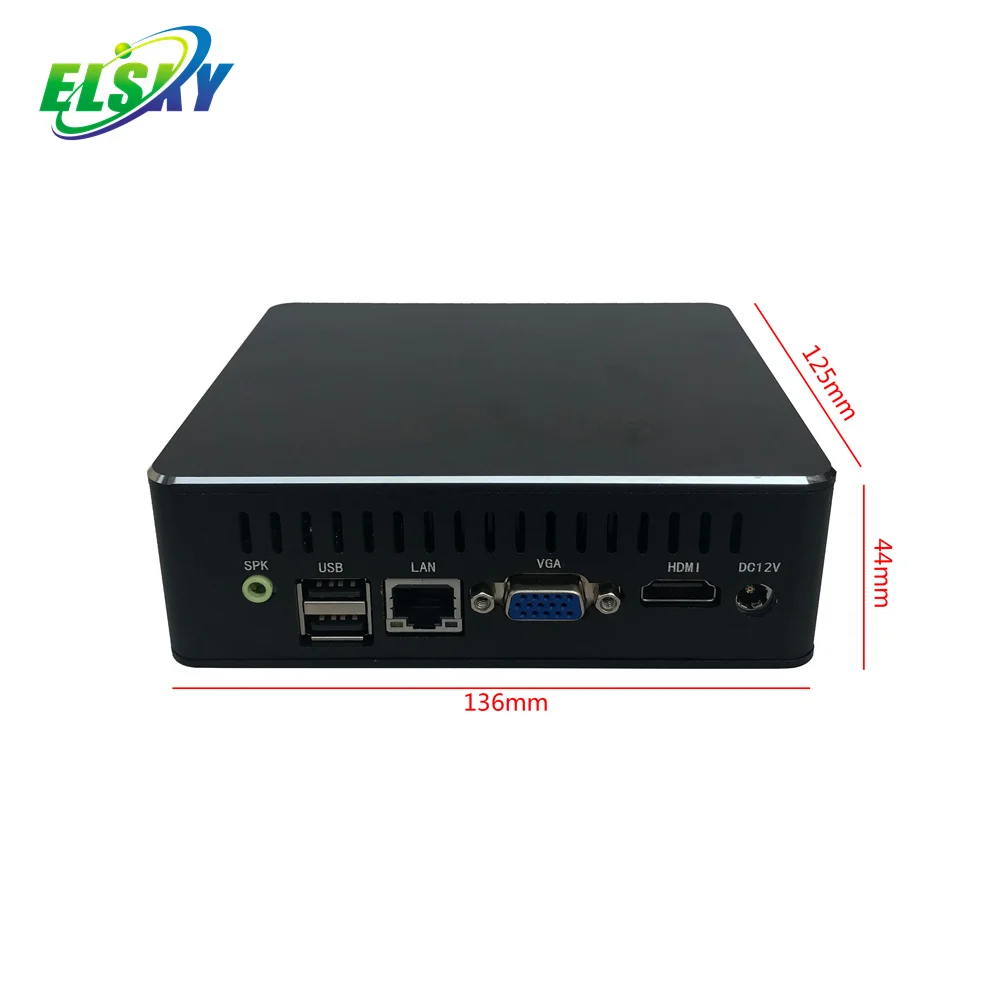 ELSKY NANO Mini Pc Win10 with CPU Skylake 6th Gen Core I3 Motherboard 6100U Realtek RJ45 LAN VGA HD_MI EDP N67