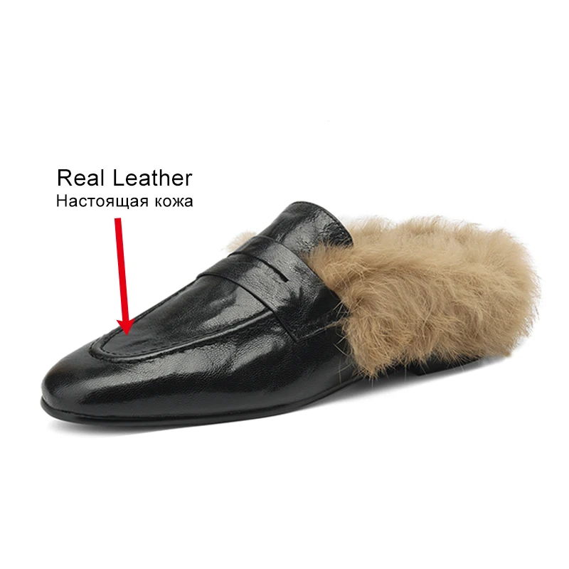 Real Leather Women's Snow Boots - Warm Plush Fur, Sizes 34-40