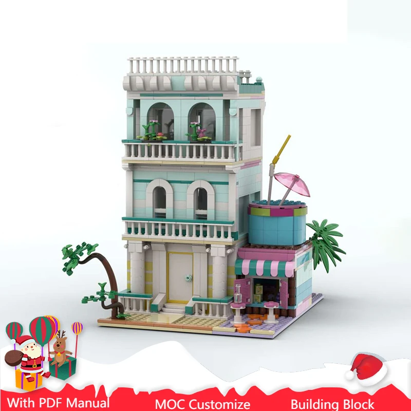 ตัวต่อโมเดลบ้านริมชายหาดยอดนิยม 1025 ชิ้น ชุดประกอบเอง ของเล่นเสริมพัฒนาการ ของขวัญวันคริสต์มาสและวันเกิด