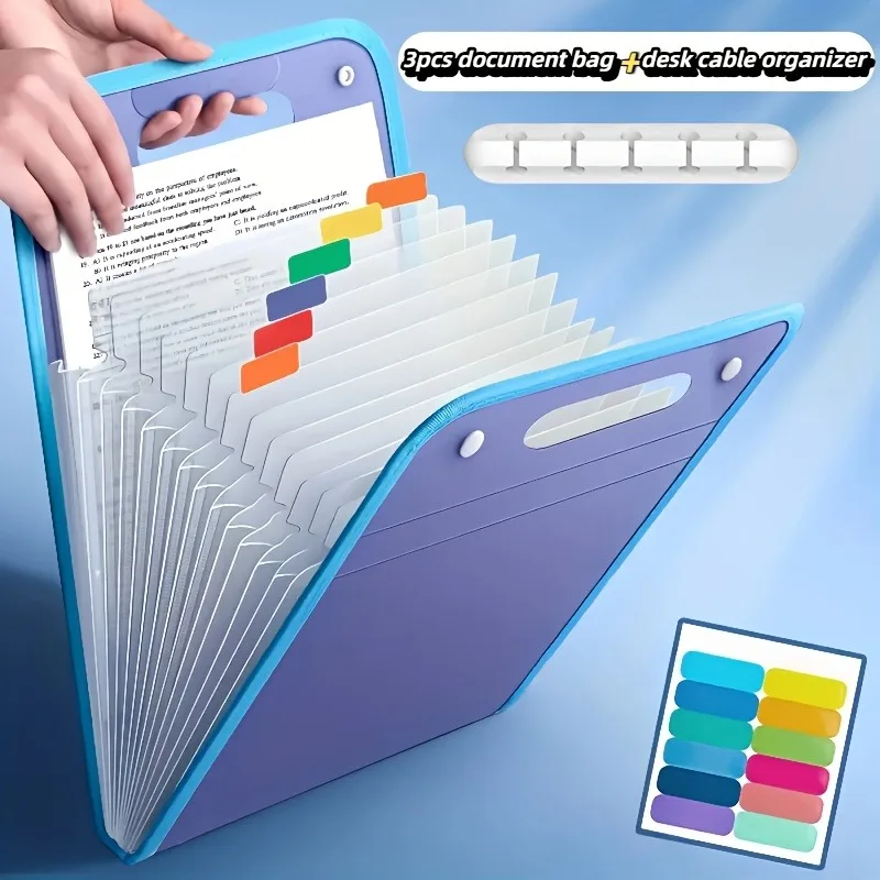 

1 PCS Vertical File Bag Portable Durable and Large Capacity A4 Document Storage Organizer