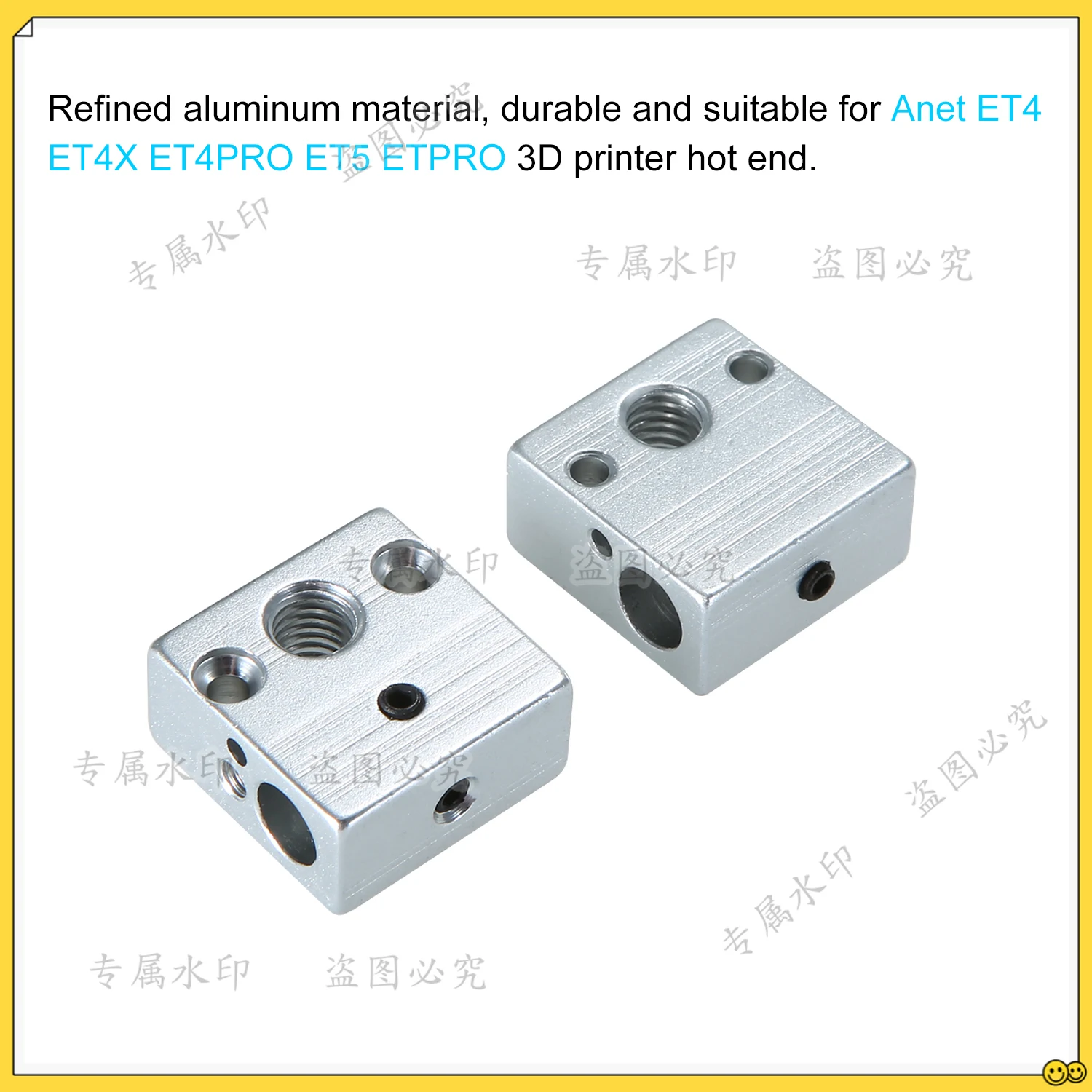 2Pcs ET4 Aluminum Heater Block Hot End Heating Block 20*20*10Mm M6 Nozzles For …