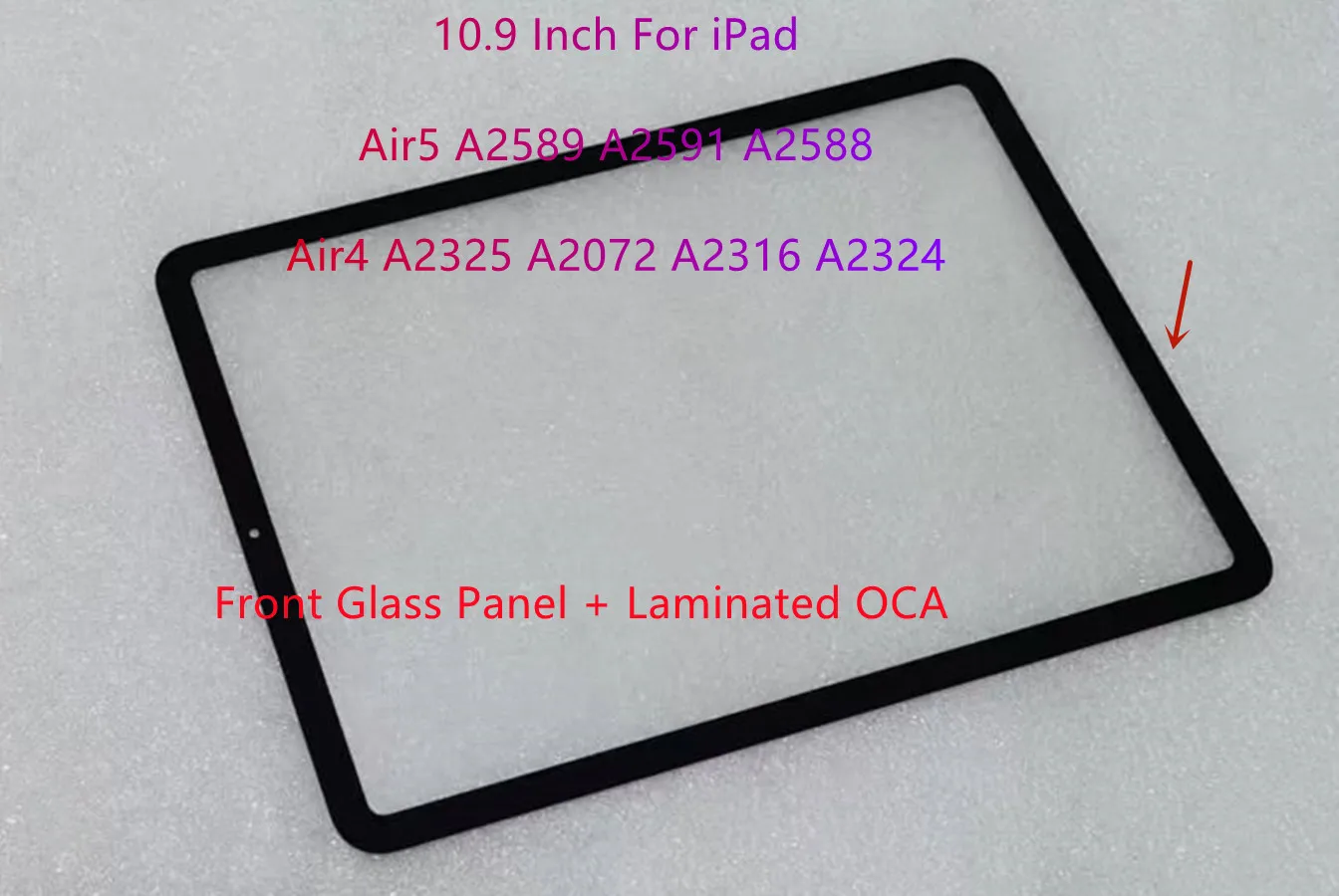 New For Apple iPad Air5 A2589 A2591 A2588 Air4 A2072 A2325 A2316 A2324 Front Glass Touch Screen Panel+ Laminated OCA 100% Tested
