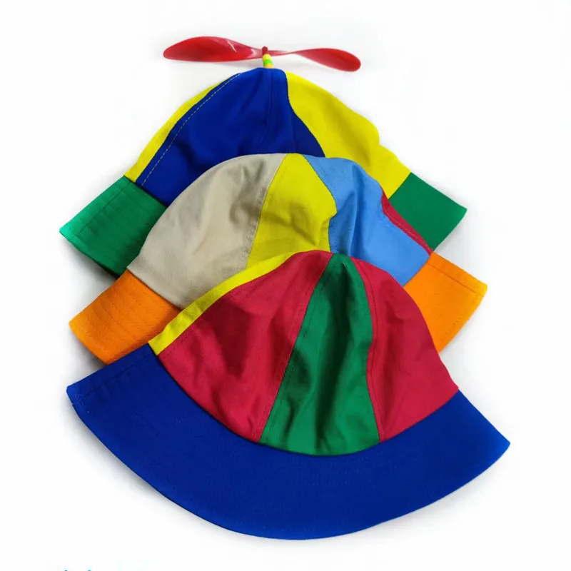 20 Colors Funny Propeller Rainbow Helicopter Baseball Cap Size S&L Unisex Kids Teens Small Heads Top Hat for Men Women