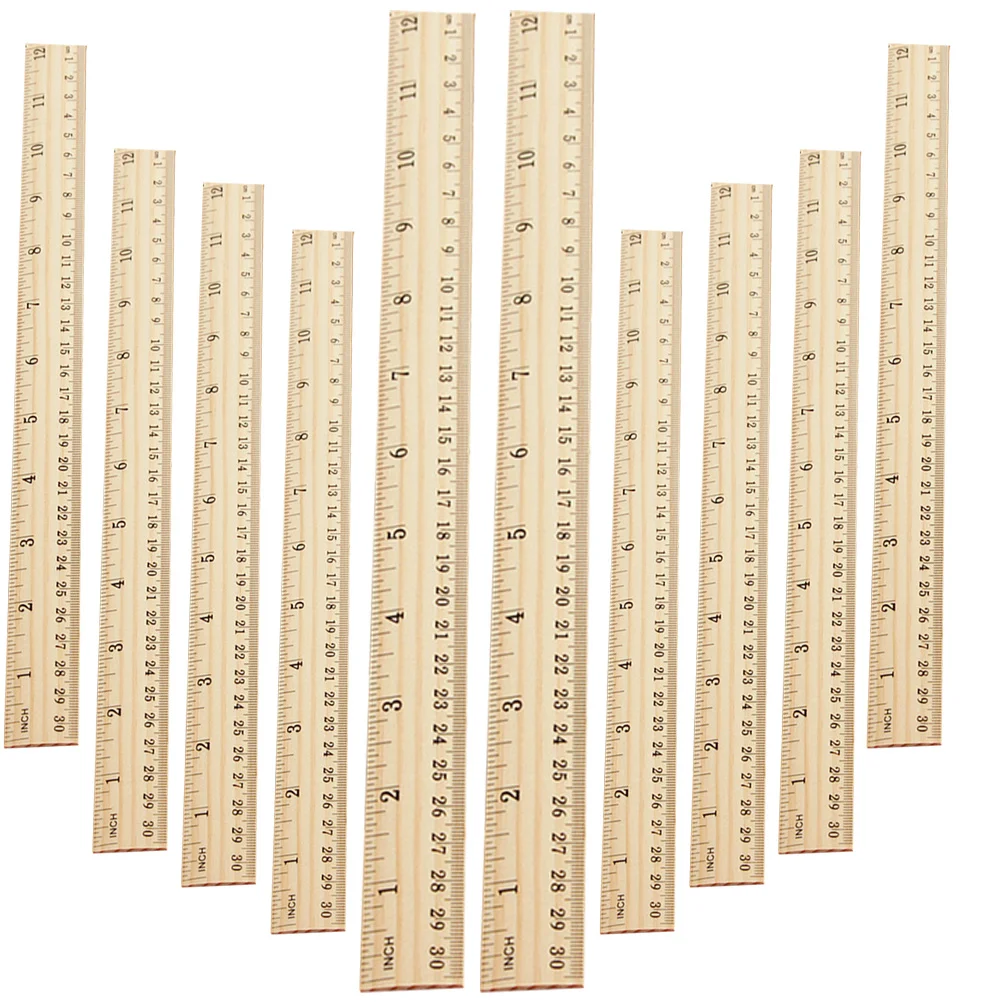 20 قطعة مساطر خشبية 30 سنتيمتر متري بوصة مقياس مسطرة مستقيمة للرسم قياس الفن مكتب مدرسة الفصول الدراسية لوازم #5
