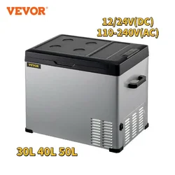 VEVOR 30L 40L 50L Mini przenośna lodówka z zamrażarką lodówka samochodowa 12/24V DC 110-240 AC do łodzi na zewnątrz RV Camping do użytku podróżnego